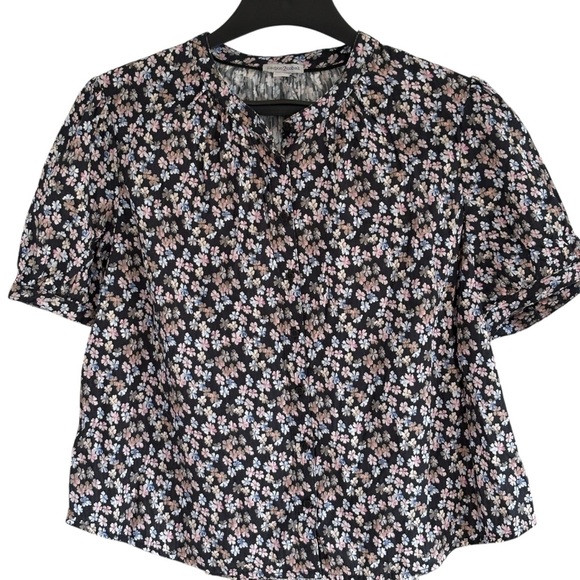 Carbon2Colbalt Floral Blouse Black Size Medium - Picture 1 of 4